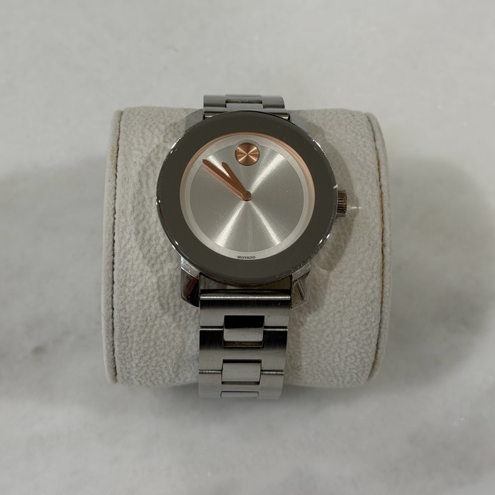 Movado BOLD Classic Silver & Rose Gold Watch
